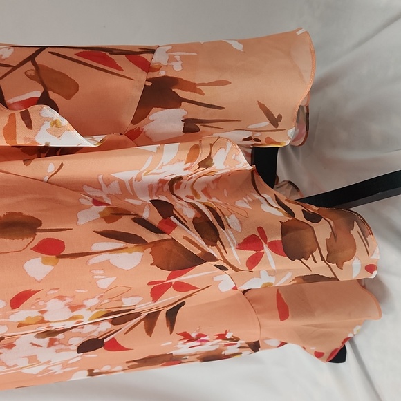 NWT Premier Amour Peach Floral Wrap Dress, size 16 - Picture 7 of 11